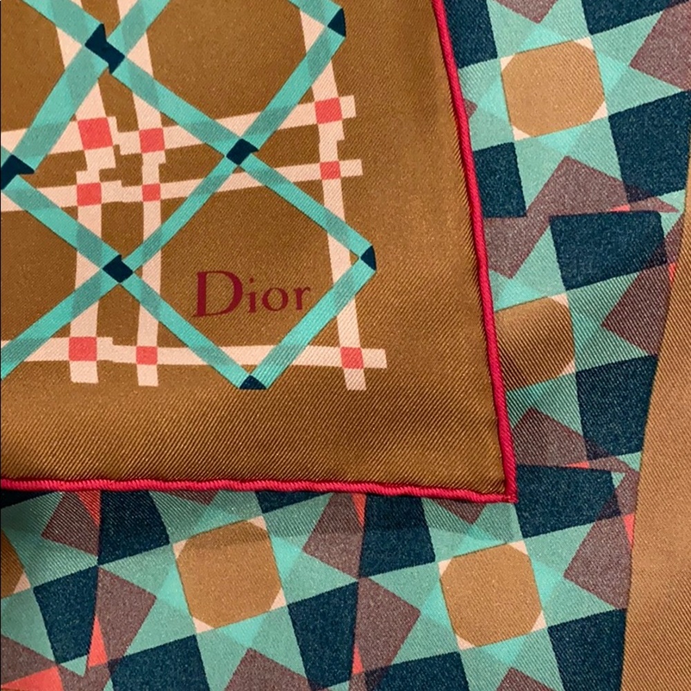 NWOT Dior Geo-Print Silk Scarf - Picture 3 of 10